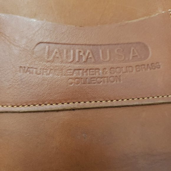 Laura USA Soft Leather Laptop Briefcase Handles Shoulder Strap Brown - Picture 5 of 11